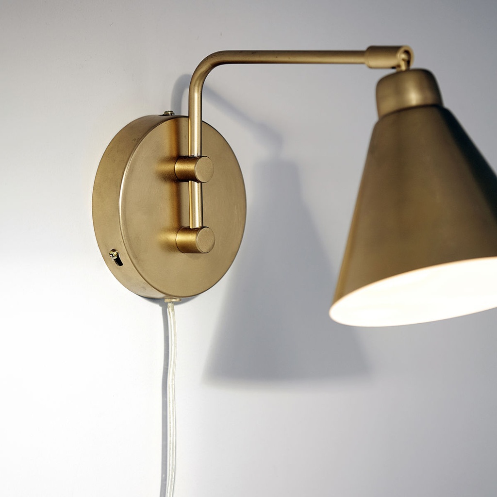 Wall lamp, Game. Brass/White dia 15
