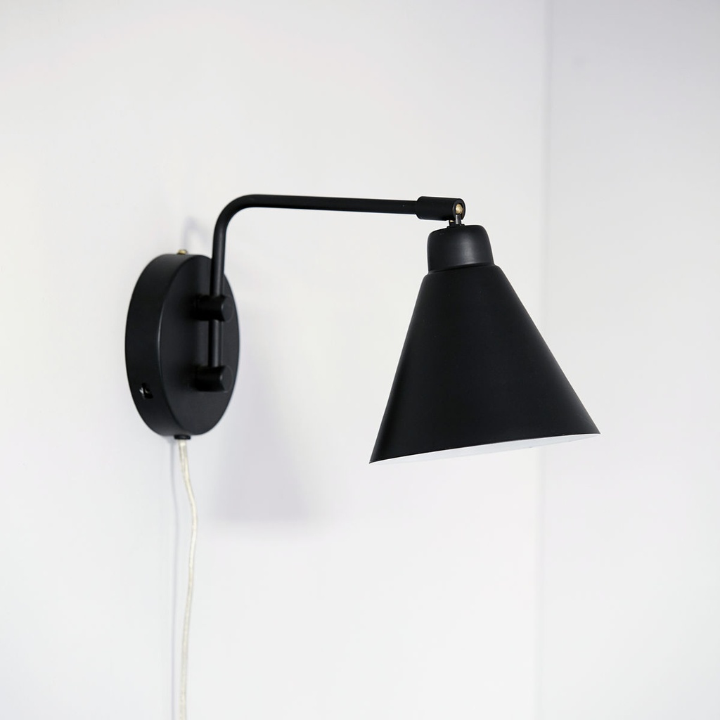 Wall lamp, Game, Black/White 15x30 E14 max25W 2.2m johto
