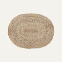 Ovaali juuttitabletti Elin twist natural harmaa