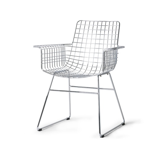 [MZM4914] Tuoli käsinojilla WIRE hopea